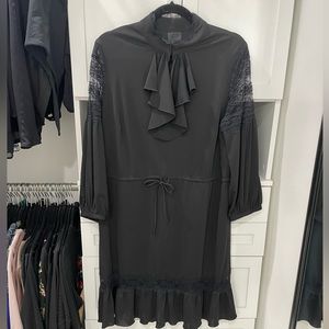 Anna Sui black mock neck dress